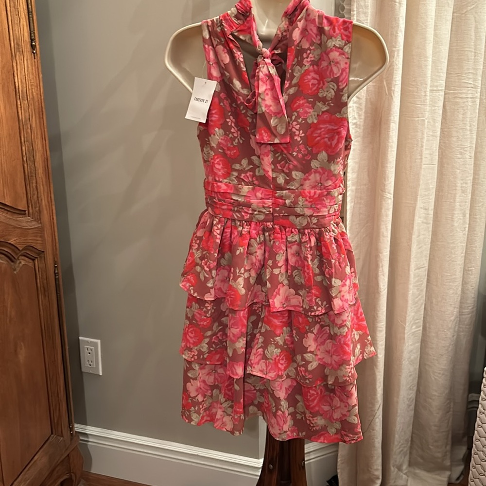 Forever 21 Floral Print Tiered Mini Dress - Picture 2 of 8